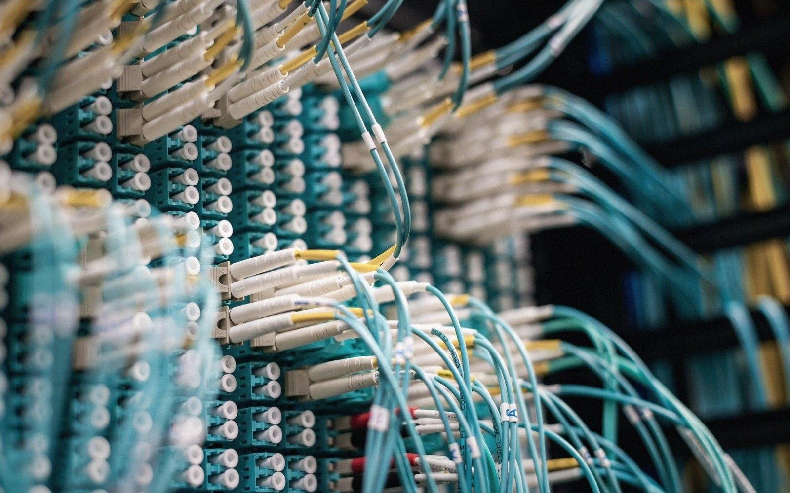 A machine room of racks and cabling